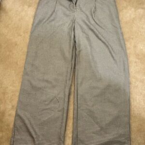 Size 8 LOFT Women's Black and White Houndstooth Trousers, workwear